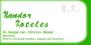 nandor koteles business card
