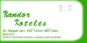 nandor koteles business card